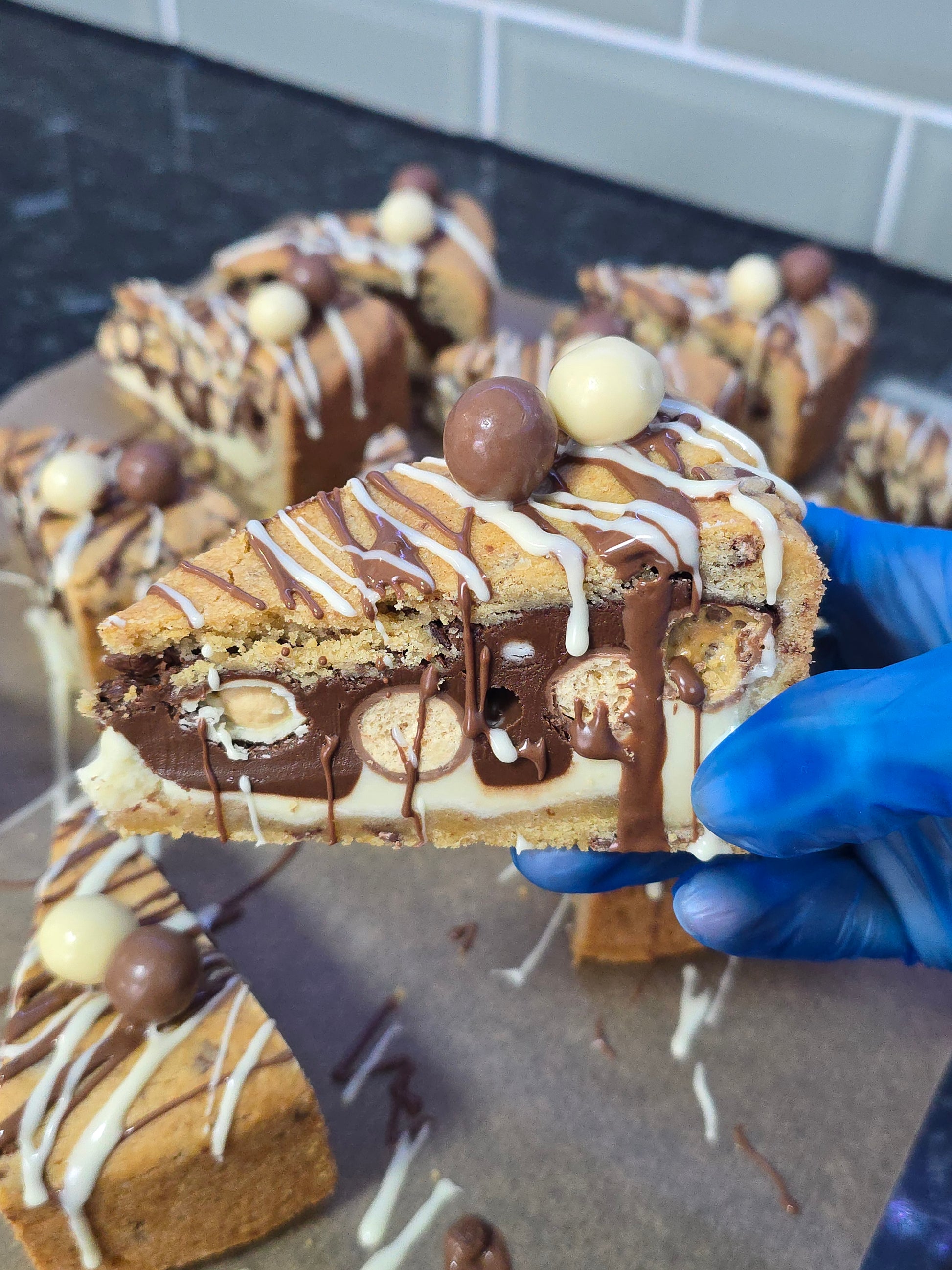 White Malteser Cookie Pie Slice