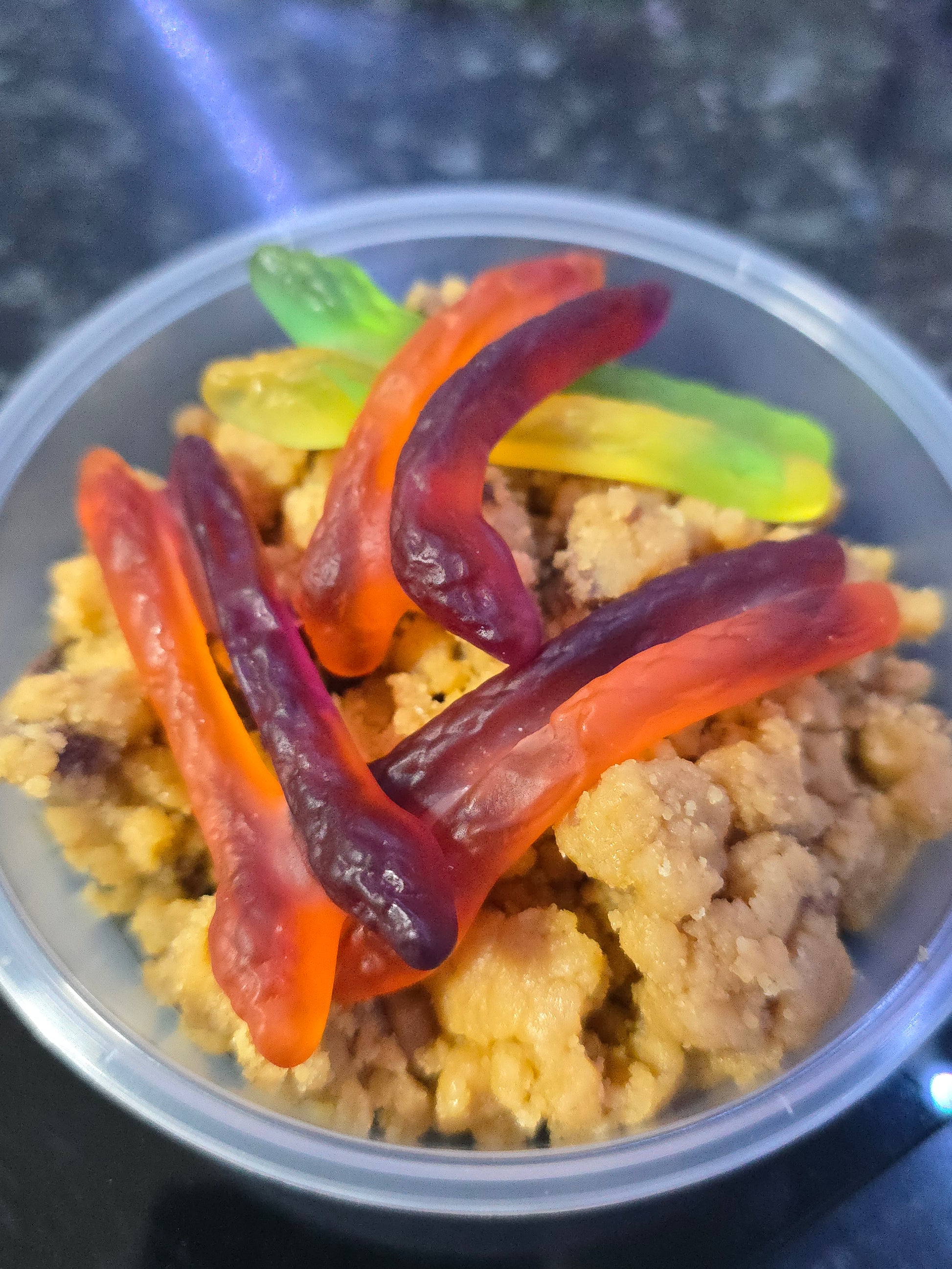 Edible Raw Cookie Dough Pots - Snake worms